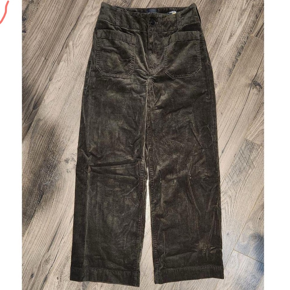 Anthropologie Maeve Colette Moss Green Corduroy Pants - Picture 3 of 6